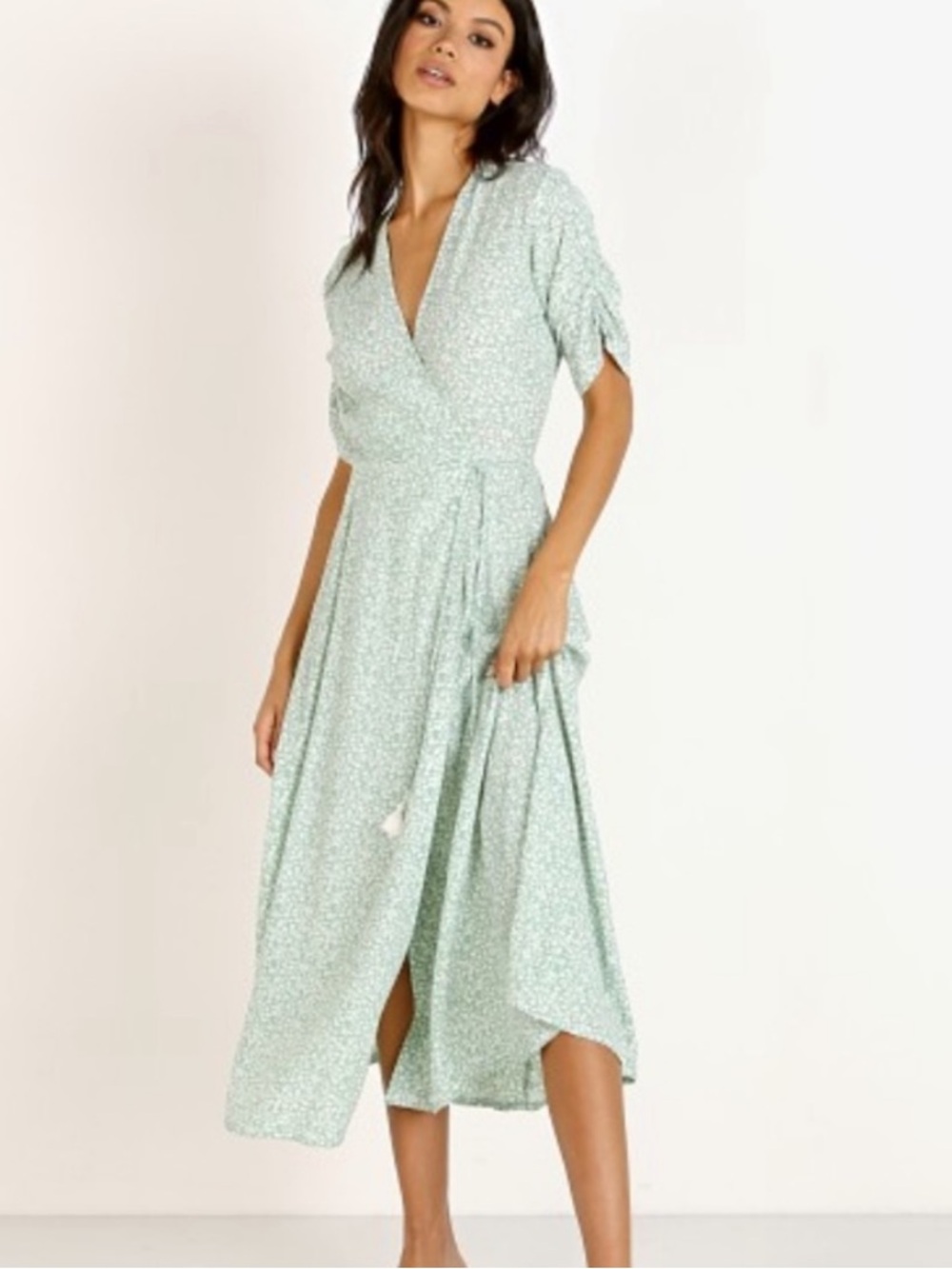 NWT Faithfull The Brand chiara midi wrap dress mint green Wrap dress XS